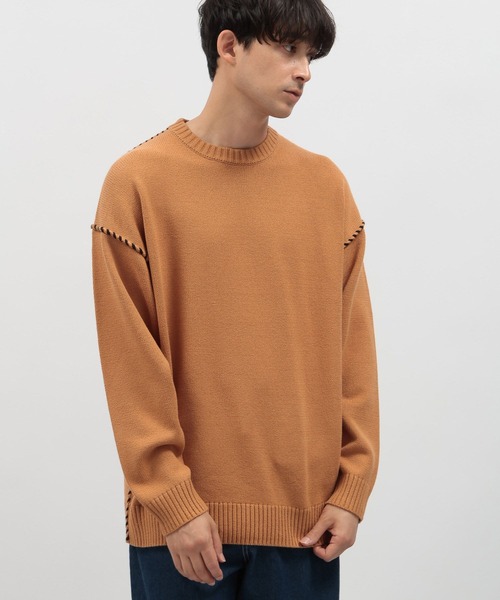 LAKOLE（ラコレ）の「ハンドステッチプルオーバー / 116745（ニット/セーター・メンズ・マスタード/アイボリー/ブラック/ブルー・MEDIUM/LARGE/X-LARGE）」の4枚目の写真