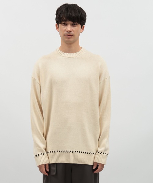 LAKOLE（ラコレ）の「ハンドステッチプルオーバー / 116745（ニット/セーター・メンズ・マスタード/アイボリー/ブラック/ブルー・MEDIUM/LARGE/X-LARGE）」の11枚目の写真