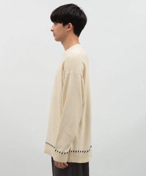 LAKOLE（ラコレ）の「ハンドステッチプルオーバー / 116745（ニット/セーター・メンズ・マスタード/アイボリー/ブラック/ブルー・MEDIUM/LARGE/X-LARGE）」の12枚目の写真