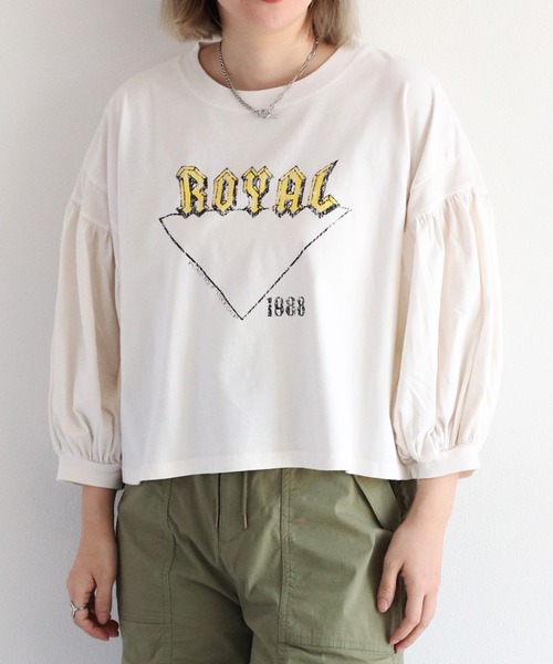 cepo(セポ)の「ヴィンテージデザインTee(Tシャツ/カットソー・レディース・オフホワイト/ベージュ/チャコール/レッド・M)」の1枚目の写真