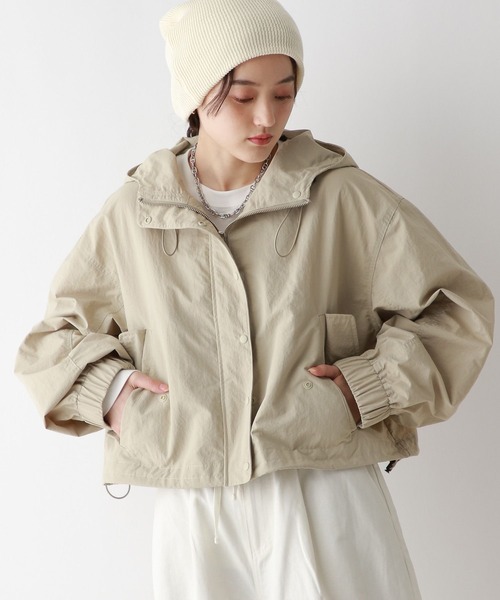RAGEBLUE(レイジブルー)の「2WAY/スタンドカラーナイロンZIPコート(ナイロンジャケット・レディース・グリーン/ベージュ・FREE)」の7枚目の写真