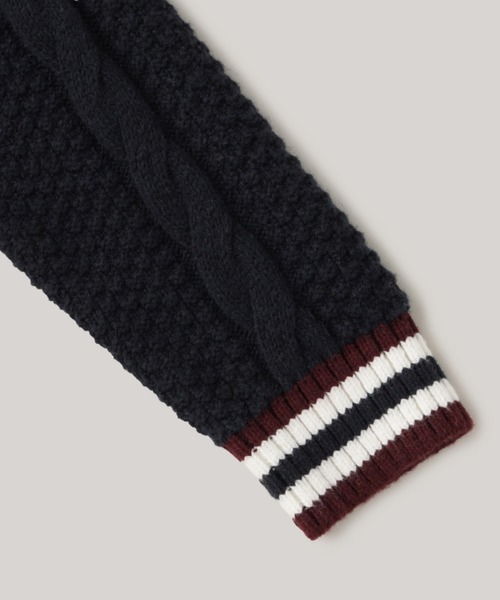 【セール】BOYS カラーブロックケーブルVネックセーター（ニット/セーター）｜TOMMY HILFIGER（トミーヒルフィガー）