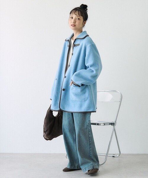 FREAK'S STORE（フリークスストア）の「ミニベルトブークレジャケット（その他アウター・レディース・ベージュ/サックスブルー/ブラック/グレー・ﾌﾘ-）」の12枚目の写真