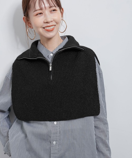 セール】ラメニットハーフジップベスト（ベスト）｜ROPE' PICNIC（ロペ