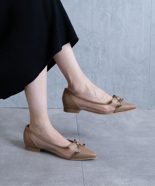 Fabby fabby（ファビィーファビィー）の「メッシュリボンフラットパンプス（パンプス・レディース・ブラック/シルバー/ベージュ・SMALL/MEDIUM/LARGE）」の15枚目の写真