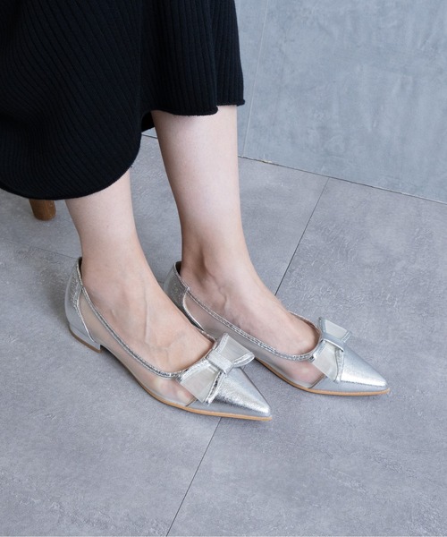 Fabby fabby（ファビィーファビィー）の「メッシュリボンフラットパンプス（パンプス・レディース・ブラック/シルバー/ベージュ・SMALL/MEDIUM/LARGE）」の22枚目の写真