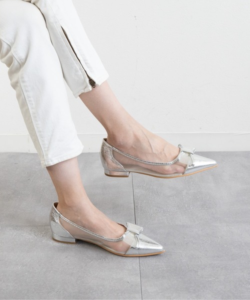 Fabby fabby（ファビィーファビィー）の「メッシュリボンフラットパンプス（パンプス・レディース・ブラック/シルバー/ベージュ・SMALL/MEDIUM/LARGE）」の13枚目の写真