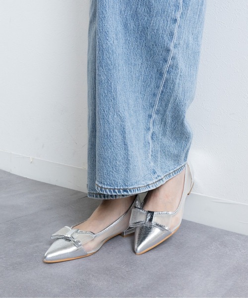 Fabby fabby（ファビィーファビィー）の「メッシュリボンフラットパンプス（パンプス・レディース・ブラック/シルバー/ベージュ・SMALL/MEDIUM/LARGE）」の7枚目の写真