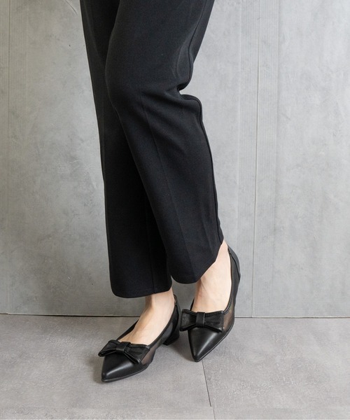 Fabby fabby（ファビィーファビィー）の「メッシュリボンフラットパンプス（パンプス・レディース・ブラック/シルバー/ベージュ・SMALL/MEDIUM/LARGE）」の6枚目の写真
