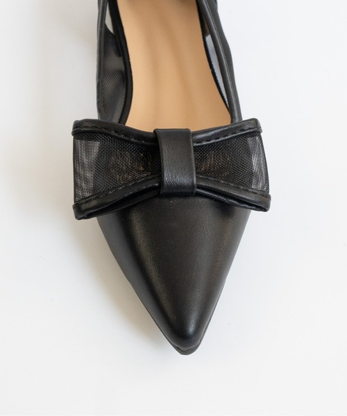 Fabby fabby（ファビィーファビィー）の「メッシュリボンフラットパンプス（パンプス・レディース・ブラック/シルバー/ベージュ・SMALL/MEDIUM/LARGE）」の17枚目の写真
