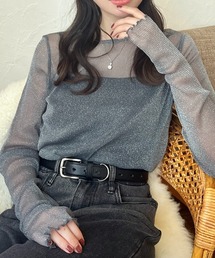 Rejoule | フィンガーホールラメシアートップス(Tシャツ/カットソー)