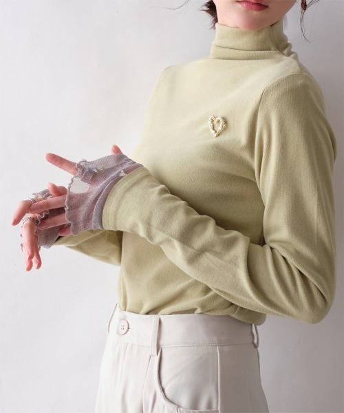 Rejoule（リジュール）の「フィンガーホールラメシアートップス（Tシャツ/カットソー・レディース・モカ/ブラック/グレー/ピンク/アイボリー/チャコールグレー/ブラウン/ボルドー・FREE）」の22枚目の写真