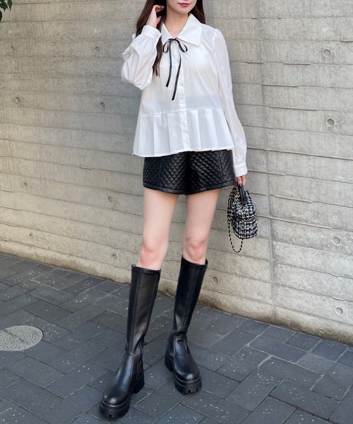 clear（クリア）の「キルティングショートパンツ[セットアップ可能 大人 フェミニン]≪再入荷≫（その他パンツ・レディース・アイボリー/ブラック・S/M）」の8枚目の写真