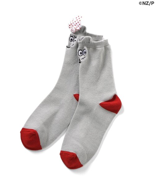 Ampersand（アンパサンド）の「【ねずみくんのチョッキ コラボ】おみみちょこんソックス（ソックス/靴下・キッズ・グレー・9/12/15 /18/21）」の4枚目の写真