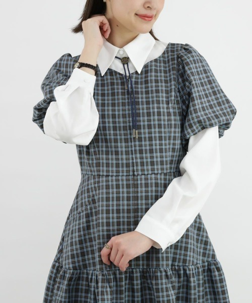 F i.n.t（フィント）の「ループタイ使いシャツ/fint（シャツ/ブラウス・レディース・ライトベージュ/オフホワイト・FREE）」の7枚目の写真