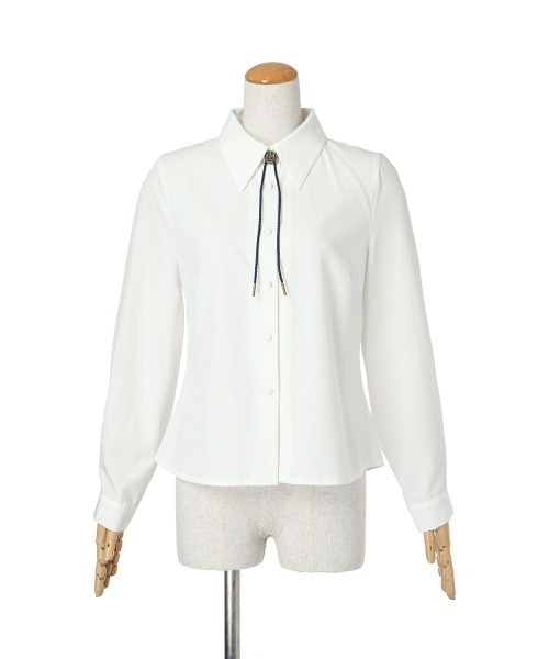 F i.n.t（フィント）の「ループタイ使いシャツ/fint（シャツ/ブラウス・レディース・ライトベージュ/オフホワイト・FREE）」の15枚目の写真