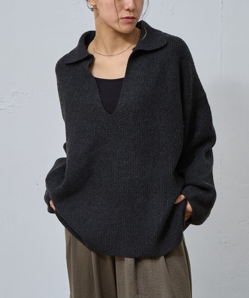 KALLMEYER カルメイヤー　シャギー風　ウール　ニットセーター　ゆったり KALLMEYER カルメイヤー シャギー風 ウール ニットセーター ゆったり