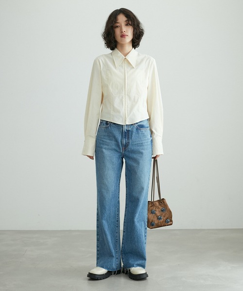 ADAM ET ROPE'（アダムエロペ）の「【サステナブル】ビジュー2WAY巾着バッグ（ハンドバッグ・レディース・ブラック/ブラウン/イエロー・FREE）」の16枚目の写真