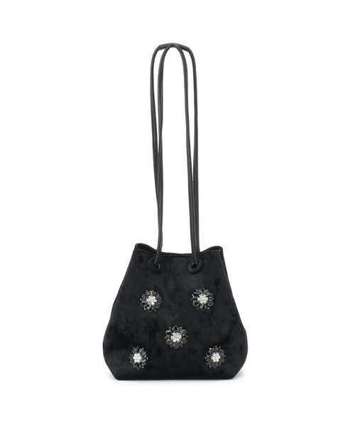 ADAM ET ROPE'（アダムエロペ）の「【サステナブル】ビジュー2WAY巾着バッグ（ハンドバッグ・レディース・ブラック/ブラウン/イエロー・FREE）」の6枚目の写真