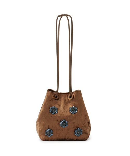 ADAM ET ROPE'（アダムエロペ）の「【サステナブル】ビジュー2WAY巾着バッグ（ハンドバッグ・レディース・ブラック/ブラウン/イエロー・FREE）」の9枚目の写真