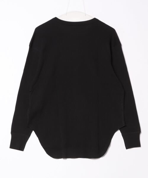 Healthknit(ヘルスニット)の「【Healthknit】ワッフル長袖ラウンドヘムTシャツ(Tシャツ/カットソー・レディース・ホワイト/ブラック/ホワイト×レッド/ホワイト×ブラック・S/M/L)」の5枚目の写真