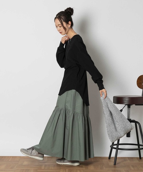 Healthknit(ヘルスニット)の「【Healthknit】ワッフル長袖ラウンドヘムTシャツ(Tシャツ/カットソー・レディース・ホワイト/ブラック/ホワイト×レッド/ホワイト×ブラック・S/M/L)」の16枚目の写真