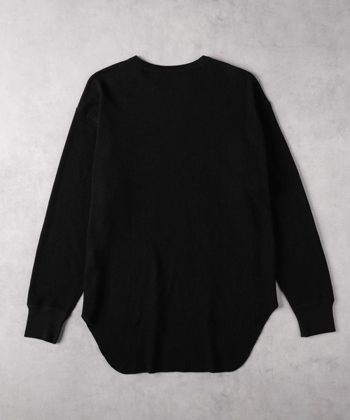 Healthknit(ヘルスニット)の「【Healthknit】ワッフル長袖ラウンドヘムTシャツ(Tシャツ/カットソー・レディース・ホワイト/ブラック/ホワイト×レッド/ホワイト×ブラック・S/M/L)」の18枚目の写真