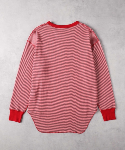 Healthknit(ヘルスニット)の「【Healthknit】ワッフル長袖ラウンドヘムTシャツ(Tシャツ/カットソー・レディース・ホワイト/ブラック/ホワイト×レッド/ホワイト×ブラック・S/M/L)」の22枚目の写真