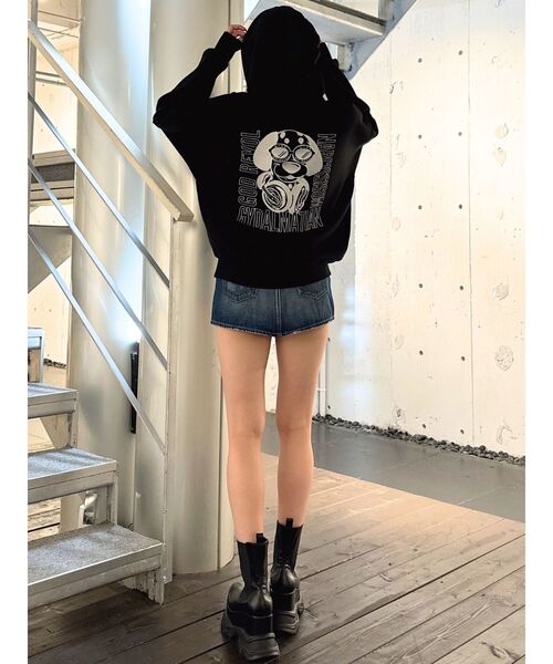 GYDA（ジェイダ）の「HEADPHONE GYDALMATIANスウェットパーカー（パーカー・レディース・ネイビー/オフホワイト/グレー/ブラック・FREE）」の9枚目の写真