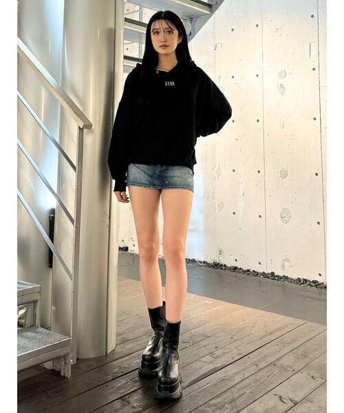 GYDA（ジェイダ）の「HEADPHONE GYDALMATIANスウェットパーカー（パーカー・レディース・ネイビー/オフホワイト/グレー/ブラック・FREE）」の10枚目の写真