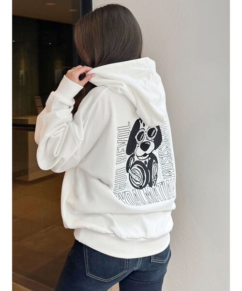 GYDA（ジェイダ）の「HEADPHONE GYDALMATIANスウェットパーカー（パーカー・レディース・ネイビー/オフホワイト/グレー/ブラック・FREE）」の14枚目の写真