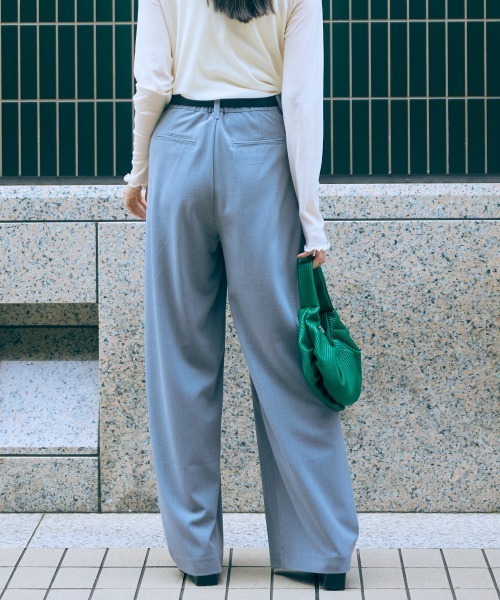 slattgir(スラットジール)の「高身長 ツータックワイドパンツ(トールサイズ)Essenave(その他パンツ・レディース・杢グレー/ベージュ系・M/L/LL/3L)」の12枚目の写真