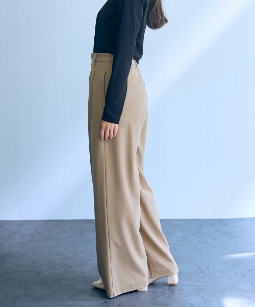 slattgir(スラットジール)の「高身長 ツータックワイドパンツ(トールサイズ)Essenave(その他パンツ・レディース・杢グレー/ベージュ系・M/L/LL/3L)」の13枚目の写真