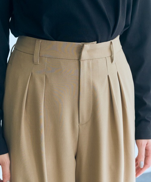 slattgir(スラットジール)の「高身長 ツータックワイドパンツ(トールサイズ)Essenave(その他パンツ・レディース・杢グレー/ベージュ系・M/L/LL/3L)」の21枚目の写真