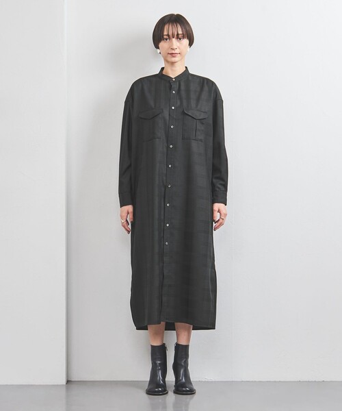TICCA(ティッカ)の「<TICCA>シャドーチェック シャツワンピース(シャツワンピース・レディース・ブラック・FREE)」の3枚目の写真