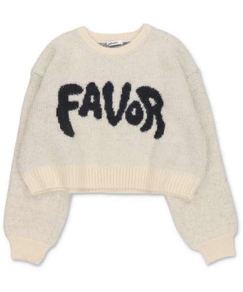 SPINNS（スピンズ）の「体感温度＋5度 / ロゴジャガードショートニット / FAVOR（ニット/セーター・レディース・杢グレー/キナリ/チャコール/ピンク・ONESIZE）」の7枚目の写真