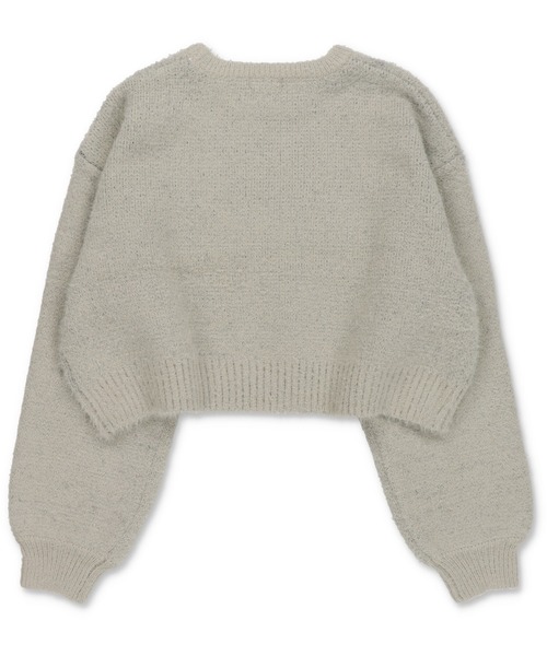 SPINNS（スピンズ）の「体感温度＋5度 / ロゴジャガードショートニット / FAVOR（ニット/セーター・レディース・杢グレー/キナリ/チャコール/ピンク・ONESIZE）」の5枚目の写真