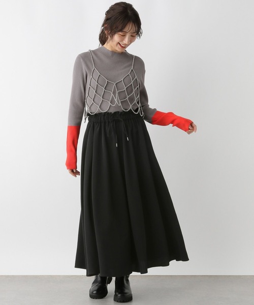 LEPSIM（レプシィム）の「選べる丈ウエストフリルスカーチョ　133642（その他パンツ・レディース・チャコールグレー/ブラック/グレイッシュベージュ・FREE/TALL）」の7枚目の写真