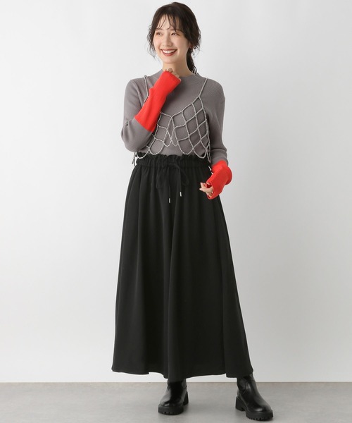 LEPSIM（レプシィム）の「選べる丈ウエストフリルスカーチョ　133642（その他パンツ・レディース・チャコールグレー/ブラック/グレイッシュベージュ・FREE/TALL）」の8枚目の写真