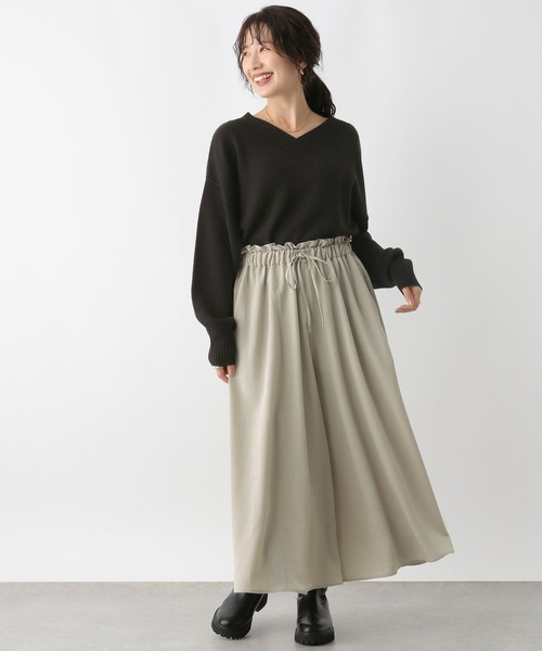 LEPSIM（レプシィム）の「選べる丈ウエストフリルスカーチョ　133642（その他パンツ・レディース・チャコールグレー/ブラック/グレイッシュベージュ・FREE/TALL）」の12枚目の写真