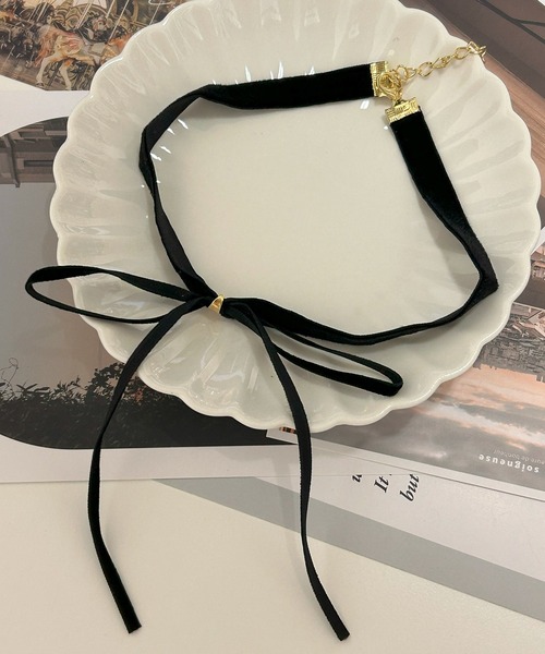 DiamondHearts（ダイヤモンドハーツ）の「ベロアリボンチョーカー（チョーカー・レディース・ブラック・FREE）」の3枚目の写真