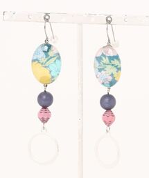 【joesstyle】*Glass Pierce*リバティ×ビンテージパーツのフックピアス(MA)