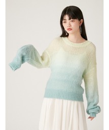 分水嶺】グラデーションニット モヘアニット ショートニット 分水嶺】グラデーションニット モヘアニット ショートニット