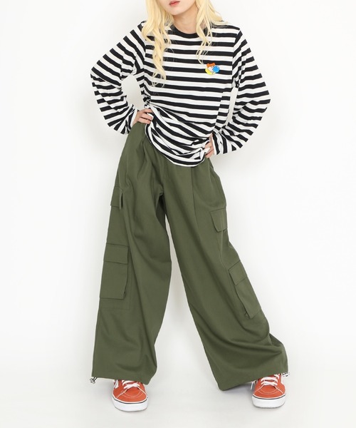 PUNYUS（プニュズ）の「ワンポイント刺繍ボーダーロンＴ（Tシャツ/カットソー・レディース・その他1・1/2/4/3）」の5枚目の写真