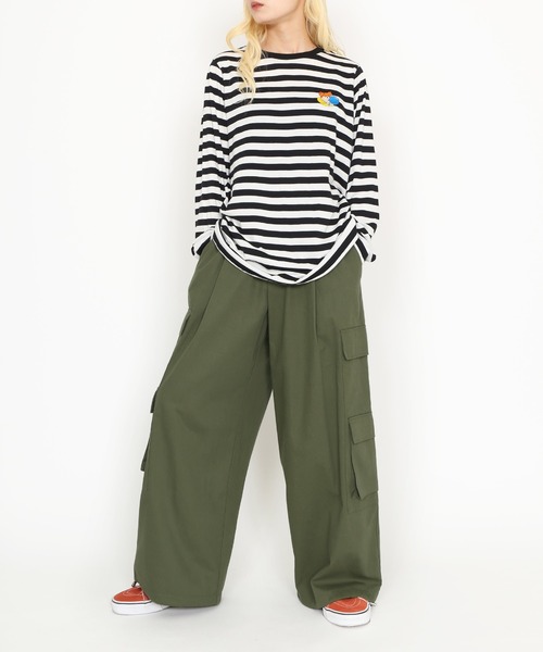 PUNYUS（プニュズ）の「ワンポイント刺繍ボーダーロンＴ（Tシャツ/カットソー・レディース・その他1・1/2/4/3）」の6枚目の写真