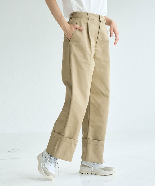 ROPE' PICNIC（ロペピクニック）の「ロールアップパンツ（チノパンツ・レディース・ブラック/ベージュ・38/36）」の18枚目の写真