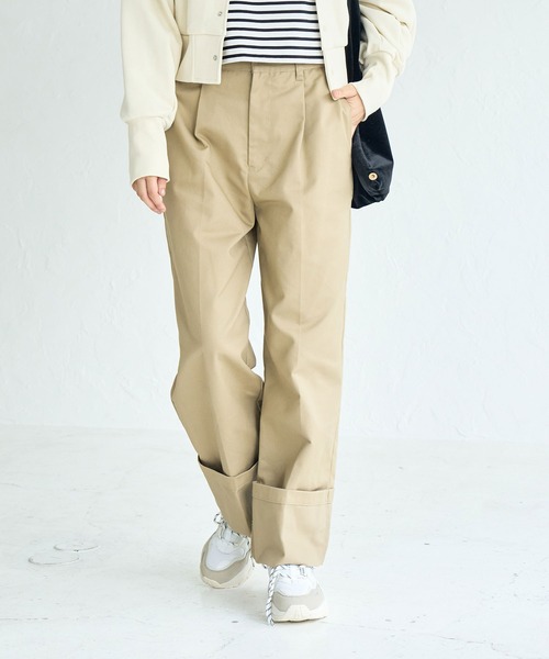 ROPE' PICNIC（ロペピクニック）の「ロールアップパンツ（チノパンツ・レディース・ブラック/ベージュ・38/36）」の12枚目の写真