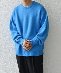 SHIPS any:〈手洗い可能〉ラム ライク クルーネック カラー ニット 24AW◇