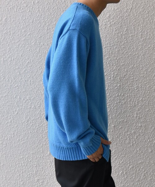 SHIPS any（シップス エニィ）の「SHIPS any:〈手洗い可能〉ラム ライク クルーネック カラー ニット 24AW◇（ニット/セーター・メンズ・グレー/イエロー/レッド/グリーン/ブルー/ナチュラル・SMALL/LARGE/MEDIUM）」の9枚目の写真