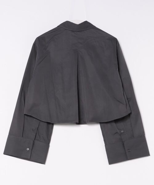 STYLEBLOCK（スタイルブロック）の「TNタフタクロップドシャツ（シャツ/ブラウス・レディース・ブルー/チャコールグレー/アイボリー/ネイビー・M）」の5枚目の写真